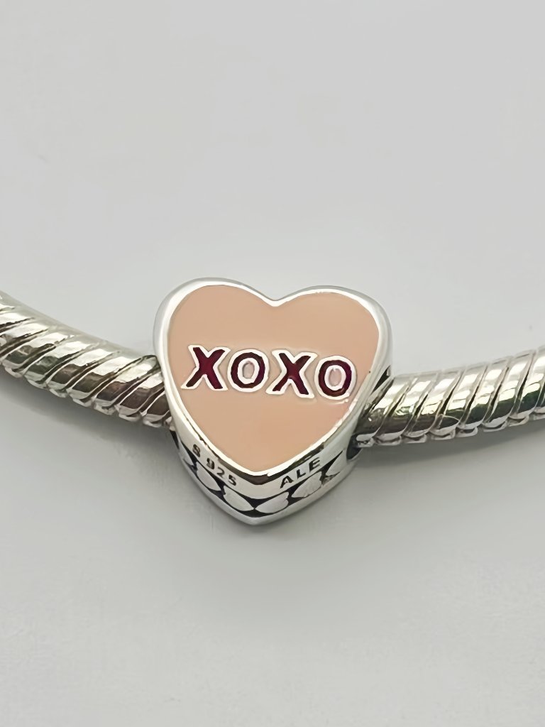 Pandora Kiss Me Xoxo Candy Hearts Charm, Sterling Silver Charms For Bracelet